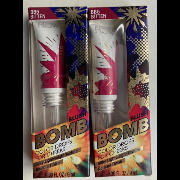 FLOWER Beauty Blush Bomb Color Drops for Cheeks Bitten BB5 2-pack Liquid Blush - Picture 1 of 3